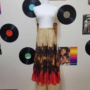 Jones New York | Tie-Dye Linen + Silk Midi Skirt